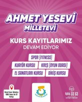 HALİLİYE BELEDİYESİNİN AHMET YESEVİ MİLLELTEVİ KURS KAYITLARI DEVAM ETMEKTEDİR